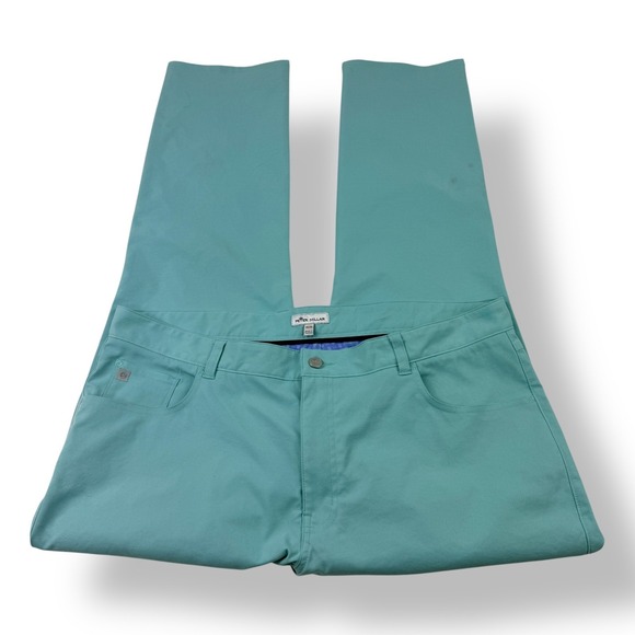 Peter Millar Other - Peter Millar Men's Teal Golf Chinos Pants Size 40x30 Flat Front Polyester